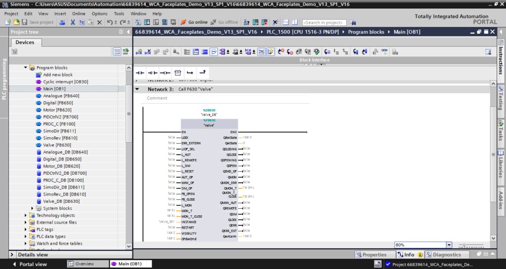 Siemens TIA Portal Fonksiyon Blok Valf Kontrol 3
