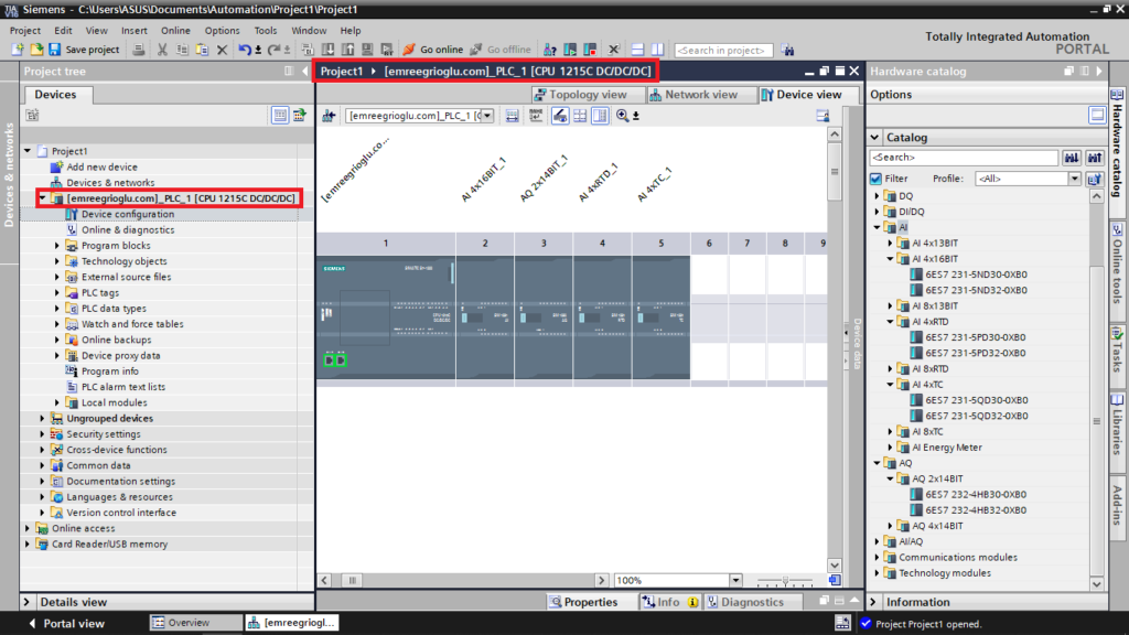 Analog Input Output Ekleme - Siemens TIA Portal PLC Dashboard