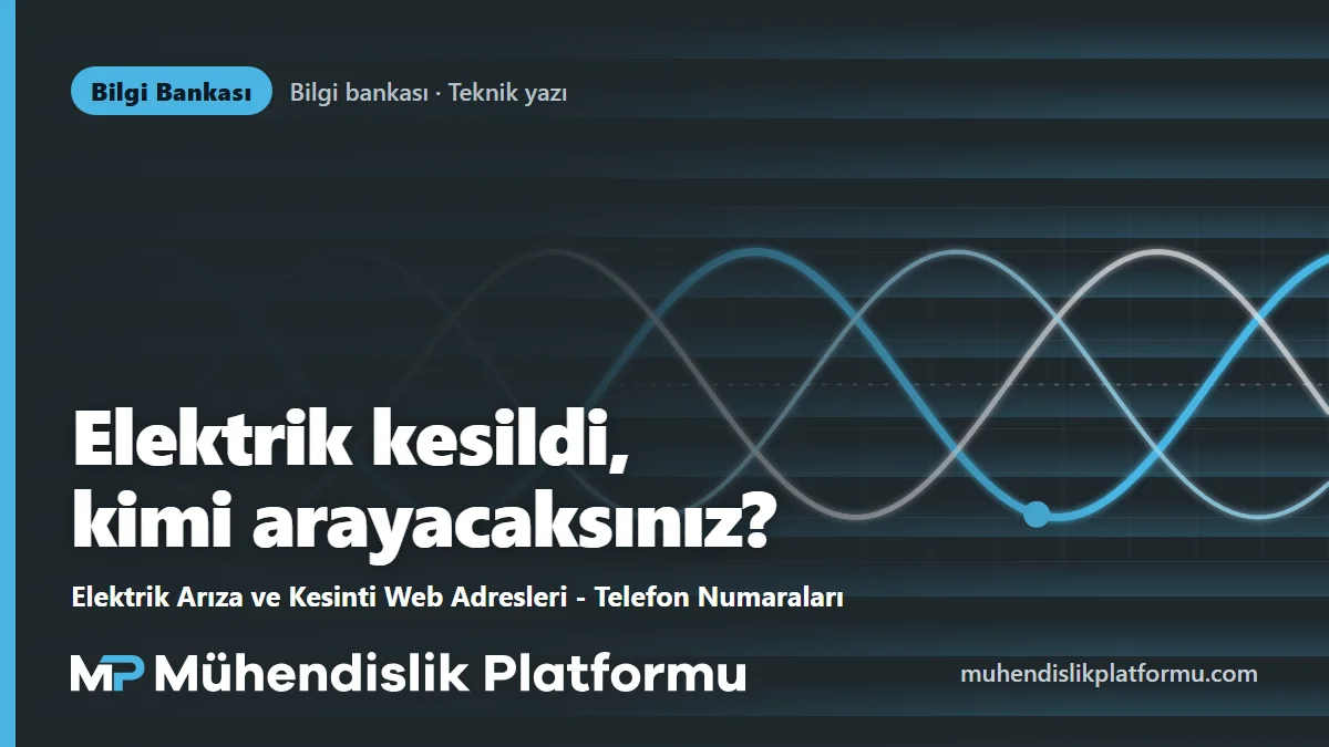 Elektrik Arıza ve Kesinti Web Adresleri - Telefon Numaraları