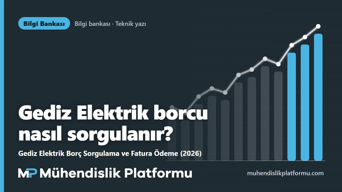 Gediz Elektrik Borç Sorgulama ve Fatura Ödeme (2026)
